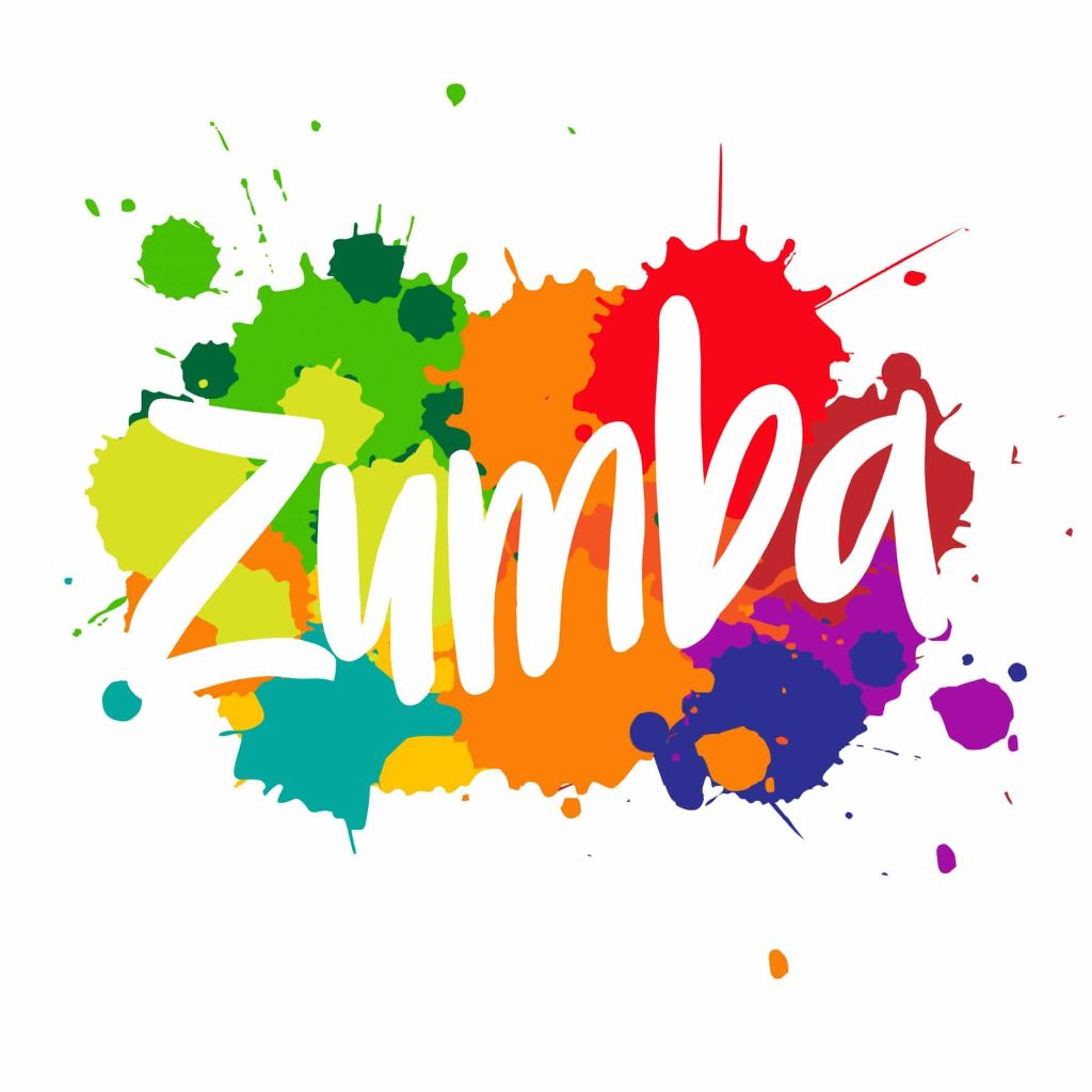 Кольоровий логотип Zumba на фоні фарб